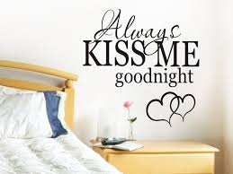 Maybe you would like to learn more about one of these? Home Decor Home Living Master Bedroom Decor Wall Decal Always Kiss Me Goodnight Wall Decor Gold Vinyl Lettering Love Quote Two Hearts