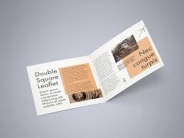 Free Double Square Leaflet Mockup Free Brochure Template Brochure Mockup Psd Brochure Template