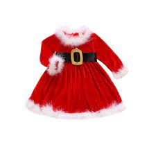 Viking Glory Kids Baby Girl Red Velvet Christmas Santa Dress Costume Walmart Com