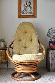 salevintage rattan swivel rocking chair tall vintage bamboo etsy swivel rocking chair wicker lounge chair bamboo chair