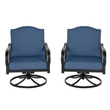 The chair fits with a patio set and cushion design. Hampton Bay Laurel Oaks Brown Steel Outdoor Patio Lounge Chair With Cushion Guard Sky Blue Cushions 2 Pack Yahoo Shopping