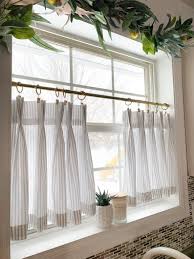 pleated ticking striped cafe curtains