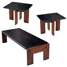 Adrian Pearsall Slate Top Walnut Base 3 Piece End Table Coffee Table Living Room Living Room Coffee Table Living Room Table Coffee Table