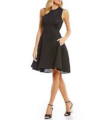 Dkny Scuba Mesh Fit And Flare Dress Dresses Cocktail Dress Party Fit And Flare Dress
