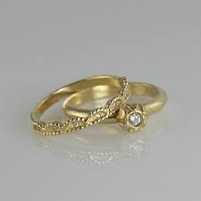 Set Of Diamond Rings 18k 14k Gold Set Of Rings Diamonds Etsy Gold Set Diamond Wedding Bands Gold Wedding Band