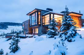Luxury mountain homes colorado exterior rustic with contemporary kitchen wide plank flooring ski house. Pearson Design Group Mountain Modern