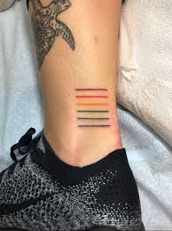 Most Beautiful Small Colorful Line Tattoo Designs For Foot Rainbow Tattoos Line Tattoos Tattoo Designs