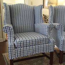 Blue) 4.0 out of 5 stars 675 $12.99 $ 12. Checked Wing Chairs In Shades Of Blue Blue Chairs Living Room Slipcovers Furniture Slipcovers