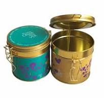 Luxury Cookie Biscuit Metal Tin Storage Clip Lid Candy Chocolate Tin  Container Tea Coffee Tin Can with Closure Clasp Lock