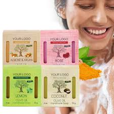 Premium Essential Oils Bath Soap Bar with Rose Mint Lavender Camomile Argan  Moisturizing Anti-Acne Blackhead Handmade Soap Bar