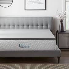 2 foam mattress topper queen. Lucid Comfort Collection 2 Inch Bamboo Charcoal And Aloe Infused Memory Foam Topper Queen Hdlu20qq30bt The Home Depot