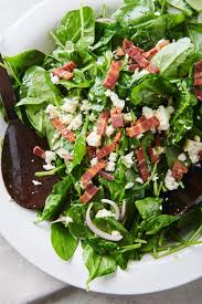 Fully Loaded Spinach Salad With Bacon And Blue Cheese The Mom 100 Recipe Bacon Spinach Salad Spinach Spinach Salad