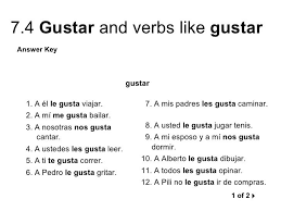 7 4 Verbs Like Gustar Verb Science Worksheets Worksheets