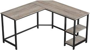Corner shelving can be both highly useful in terms of storage facilities and made to your specifications of the design. Vasagle L Shaped Computer Desk Corner Desk With 2 Shelves Amazon De Kuche Haushalt