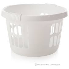 This large rope basket boasts of the premium cotton construction which is known to last. Round White Plastic Laundry Basket