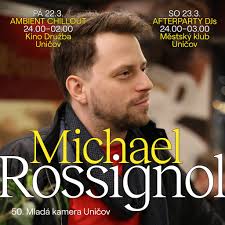 AFTERPARTY ⚫ MICHAEL ROSSIGNOL ⚫ Ponořte se do nekonečna. Sestřihem žánrů  od housu po ambient vás v pátek i sobotu provede patriot z Olomouckého  kraje a DJ. 🎯 organic house 🥁 melodic