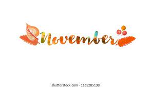 November Word Text Lettering Typography Bright Stock Illustration 1165285138 Shutterstock