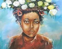 Buy Vintage Espinal Perez Original Afro Latina Woman Dominican Republic  Hispanic Latino Painting Haiti Online in India