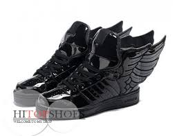 Womens Black And Gold Adidas High Tops All Black Adidas Shoes With Wings High Tops Patent Leather Men Women Adidas Shoes Women Black Adidas Shoes All Black Adidas