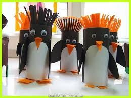 Elegante Rolle Pinguin Toilettenpapier Basteln Kinderbasteleien Klorollen Basteln