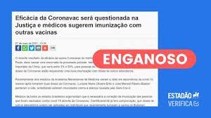 Apenas cumplió el porcentaje exigido por la oms y la agencia nacional de vigilancia sanitaria de brasil (anvisa). Texto Distorce Dados De Pesquisas Para Questionar Eficacia Da Coronavac