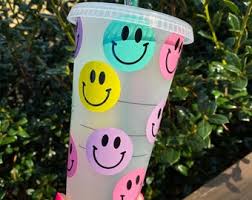 Smiley Face Starbucks Cup, Happy Face Starbucks Cold Cup, Personalized  Smiley Face Cup, Starbucks Cold Cup