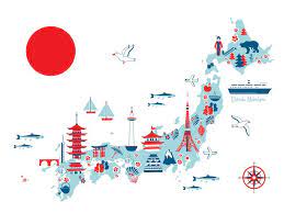 Cartoon Travel Map Of Japan Cartoon Map Japan Map Map