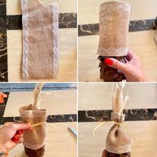 Now I have made a LOT of things with Pine cones in my day, but I've never  made a Scare crow, until NOW! Or would you call it a Scare CONE? Or