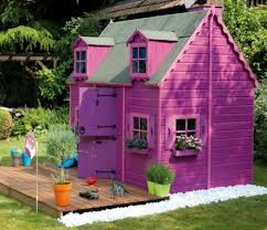 casuta exterior pentru copii culoarea violet abris de jardin design abri de jardin maisonnette en bois