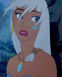 Pocahontas with windblown hair in her face. 200 White Haired Baes Ideas In 2021 Atlantis The Lost Empire Storm Marvel Kida Atlantis