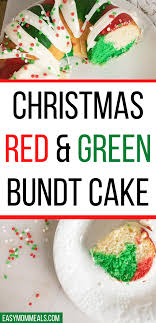 It's an easy christmas dessert to make but screams holiday fun with it's red and green pattern. Fun Christmas Wreath Bundt Cake Recipe Christmas Desserts Party Christmas Bundt Cake Christmas Bundt Cake Recipes