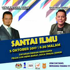 Celoteh syamsul debat gamatkan dewan merdeka. Jom Datang Beramai Ramai Ke Program Orang Kota Tinggi Facebook