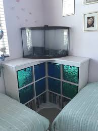 Corner Fish Tank Stand And Cubby Holder For Mermaid Themed Room Ocean Room Fish Tank Stand Fish Tank Bed