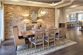 Brick wall dining room ideas. Dining Room Brick Focal Wall Nice Lighting Dining Room Accents Dining Room Spaces Brick Interior
