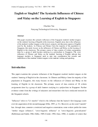 Examples of restricted in a sentence. Pdf English Or Singlish The Syntactic Influences Of Chinese And Malay On The Learning Of English In Singapore Charlene Tan Academia Edu