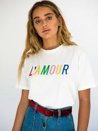 Apero L Amour Embroidered Tee White And Multi Colored Embroidered T Shirt By Apero Label Camisetas Femeninas Camisetas Bordadas Remeras Estampadas