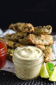 Baked Vegan Mushroom Fries With Vegan Aioli The Flavor Bender Vegan Finger Foods Food Processor Recipes Stuffed Mushrooms