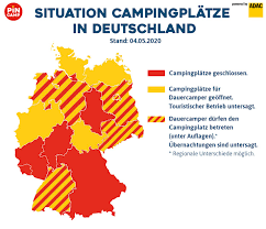 Educatief spel met duidelijke kaart voor computer, tablet en mobiel. Beperkingen Campings Deelstaten Duitsland Pretwerk