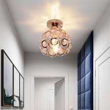 Modern Semi Flush Mount Ceiling Light Fixture Chandelier Crystal Ceiling  Lamp for Foyer Hallway Entryway Bedroom Kitchen