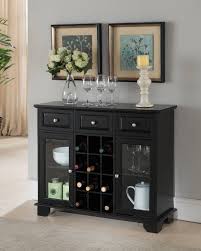 It features two wine racks which can hold up 8 bottles and a small drawer to store your serving accessories. Alan Black Wood Sideboard Buffet Server Cabinet With Wine Rack Walmart Com Walmart Com