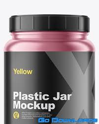 Yellowimages Matte Metallized Protein Jar Mockup Free Download Godownloads