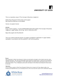 (2) this order comes into operation on 1. Pdf The Concept Of Business Judgment