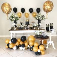 Decoracion De Fiestas Negro Y Dorado Ideas Para Las Fiestas Infantiles Para Mujeres Hombres 15 Anos Y Bodas