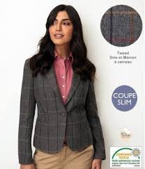 Codes promo, ventes flash, livraison offerte, trouvez le produit de vos rêves à prix réduit ! Veste Tweed Femme Coupe Slim Gris Et Marron A Carreau