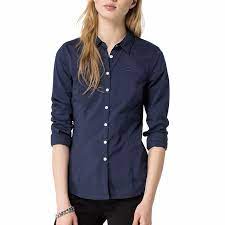 Couleur léopard noir bleu, blanc. Chemise Femme Tommy Hilfiger Faina Bleu Marine
