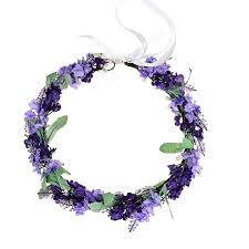 Vividsun Lavender Flower Crown Floral Wreath Headband Photo Props Mix Purple At Amazon Women S Clot In 2020 Purple Flower Girl Crown Flower Girl Wreaths Flower Crown