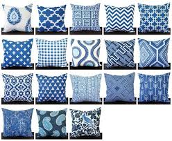 Throw Pillow Pillow Cover Cushion Decorative Pillow Cobalt Marine Blue White Geometric Modern De Dark Blue Throw Pillows Throw Pillows Blue Throw Pillows