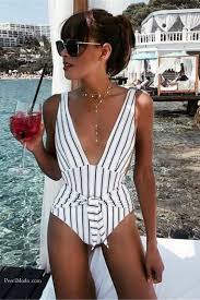 Black And White Monokini Swimsuits Black White Striped Swimsuit S Xxl Striped Swimsuit Trendy Beachwear Women S One Piece Swimsuits
