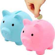4.4 out of 5 stars 2,233. Amazon Com Cute Piggy Bank 2 Pieces Adults Unbreakable Plastic Pig Money Bank Box Coin Bank Saving Coin Box For Boys Girls Kids Fun Gifts For Birthday Baby Shower Pink And Blue Kitchen