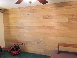 Covering Impossible To Remove Wallpaper With Faux Shiplap Faux Shiplap Ceiling Design Removable Wallpaper